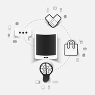 Set of sticker design Technology business concept N7