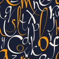 Seamless pattern with hand drawn decorative letters N3