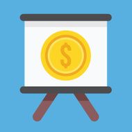Vector Presentation Board and Dollar Sign Icon N2