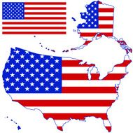 Silhouette map of USA N2