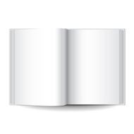 White opened book isolated vector