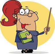 African American Woman Teacher Holding A Pointer With Background
