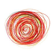 abstract red painting colored circles texture pencil line N2
