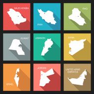 vector flat icons - country maps N5
