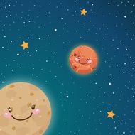 Cute Mercury and Venus in space