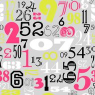 Seamless Numbers background in retro vintage style N3