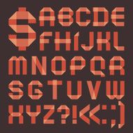 Font from reddish scotch tape - Roman alphabet