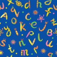 Alphabet seamless bright funny pattern