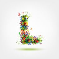 Floral letter for your design N20
