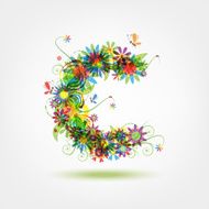 Floral letter for your design N21