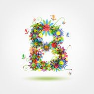 Floral letter for your design N22