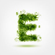 Green eco letter E for your design
