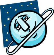 funny uranus planet cartoon illustration
