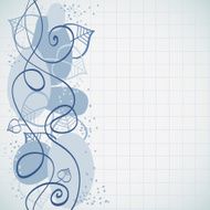 Abstract background with curves and leaves
