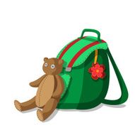 Schoolbag and teddy bear N2