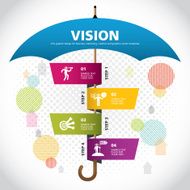 umbrella strategy template modern info graphic design N8