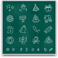 Chalkboard christmas icons