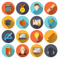 E-learning icons flat N2