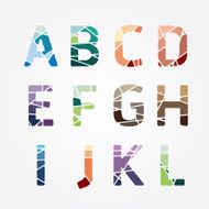 alphabet modern color abstract style Design Vector N3