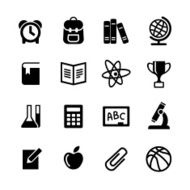 Back to school Web icons set Education N2