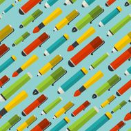 Seamless pattern with writing utensils