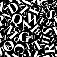 Repetitive pattern made of alphabet letters vector
