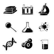 Science Black Icons Set