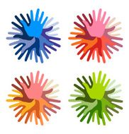 Set of colorful Hand Print icons N2