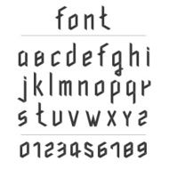 Retro 3D black font lowercase type