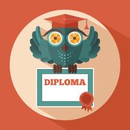 Owl in graduation cap N3