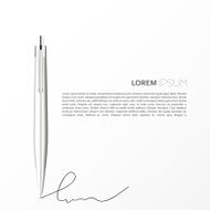 Silver Ballpoint Pen isolated on white N2