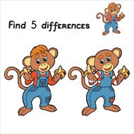 Find 5 differences (monkey) N2