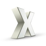3d alphabet silver X N2