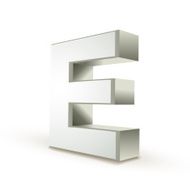 3d alphabet silver E