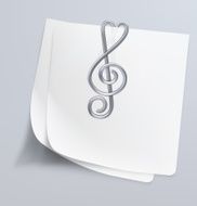 Paper clip (treble clef) Vector illustration