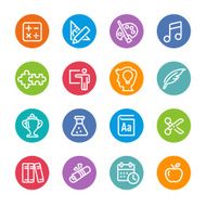 Education Icons Set - Circle Line Series