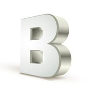3d alphabet silver B N2