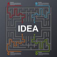 Abstract square labyrinth infographic concept Design template