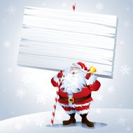 Santa holding a blank sign