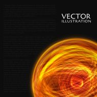 Fire Sphere Like the Sun Vector Illustration