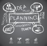 info graphic Template hand drawn elements on blackboard background N11