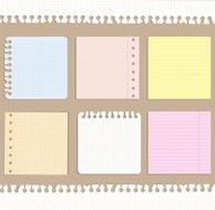 set of note papers gentle colors