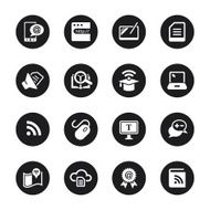 Online Education Icons - Black Circle Series