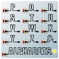 Alphabets Character Letter Electric Wire Line N2