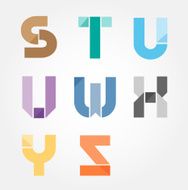 alphabet modern paper cut abstract style Design N4