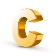 3d golden letter C N5