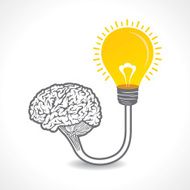 new idea concept or bulb connect to the brain N2