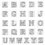 Foliate and floral alphabet letters set N2
