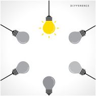 Creative light bulb Idea concept banner background Different