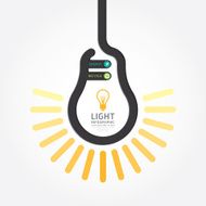 infographic Template with Light bulbs line banner concept